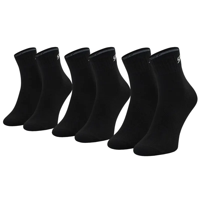 Skechers 3PPK Unisex Mesh Ventilation Quarter Socks SK42017-9999, Unisex, Czarne, skarpetki, bawełna, rozmiar: 35-38