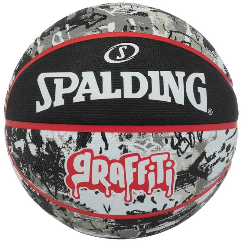 Spalding Graffiti Ball 84378Z, Unisex, Czarne, piłki do koszykówki, Guma, rozmiar: 7
