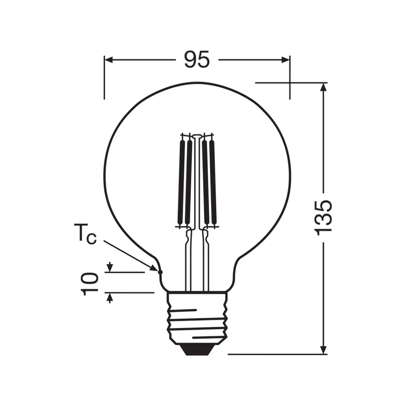 Żarówka LED OSRAM Globe G95 E27 3,8W Filament 4000K
