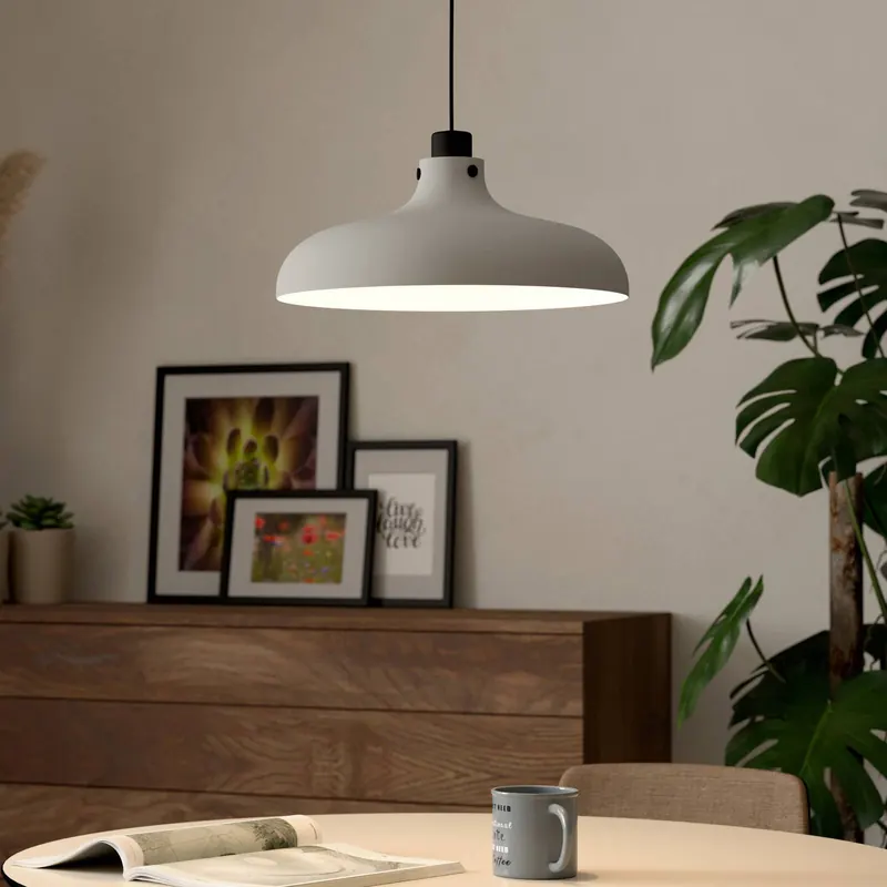 Lampa wisząca Matlock, Ø 38 cm, szary/czarny, stal