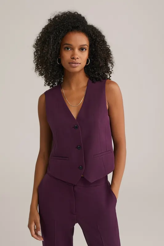 We Fashion Gilet Aubergine Maat: 40 | Gilets Outlet | Dames | Paars