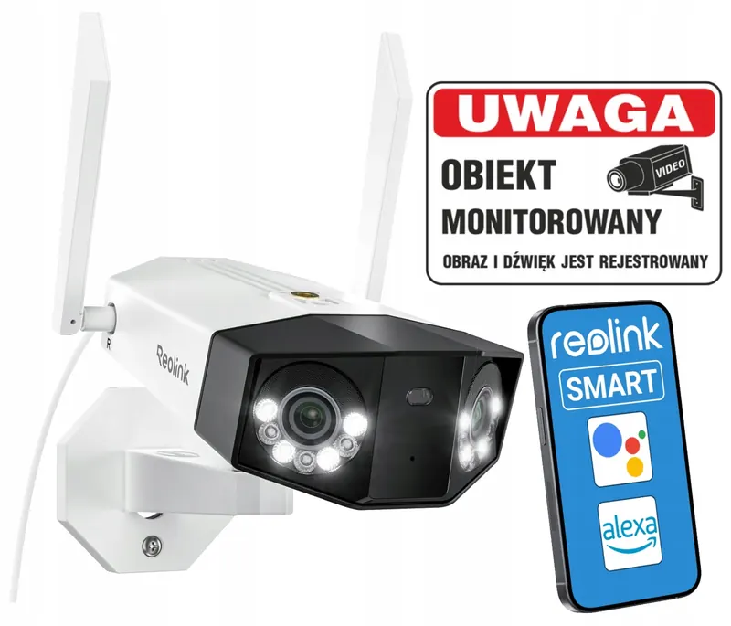 Kamera Reolink DUO3 Wifi 180ST 16MP 8K Uhd Ir Ai Nočný Režim Farba Tabuľa