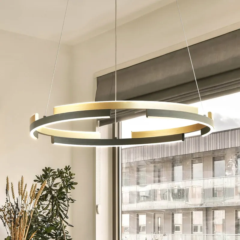 Lampa wisząca LED Circly, metal, pilot, CCT, ściemniana