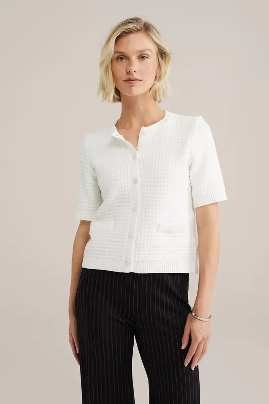 We Fashion Knitted Cardigan Off-white Maat: S | Jassen Outlet | Dames | Wit
