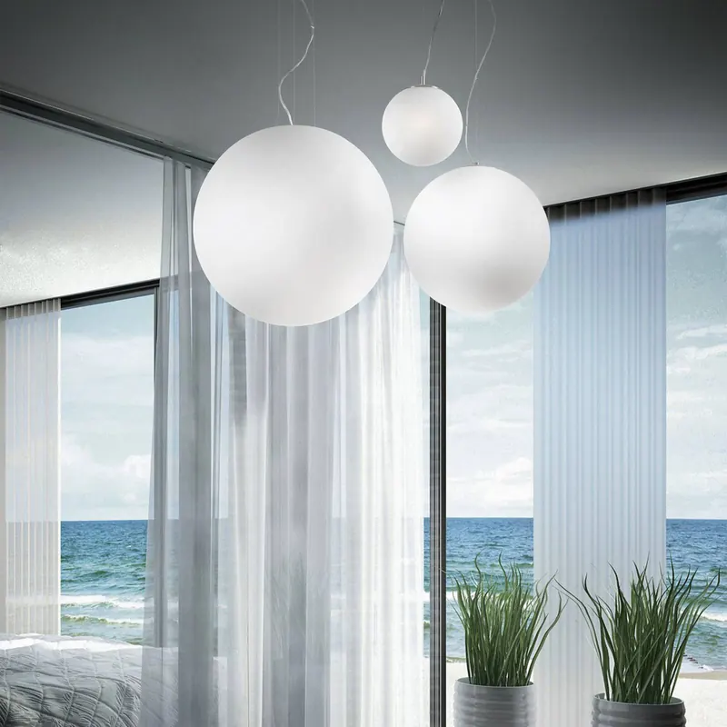 Ideal Lux Lampa wisząca Mapa, Ø 20 cm, szkło opalowe, kuliste