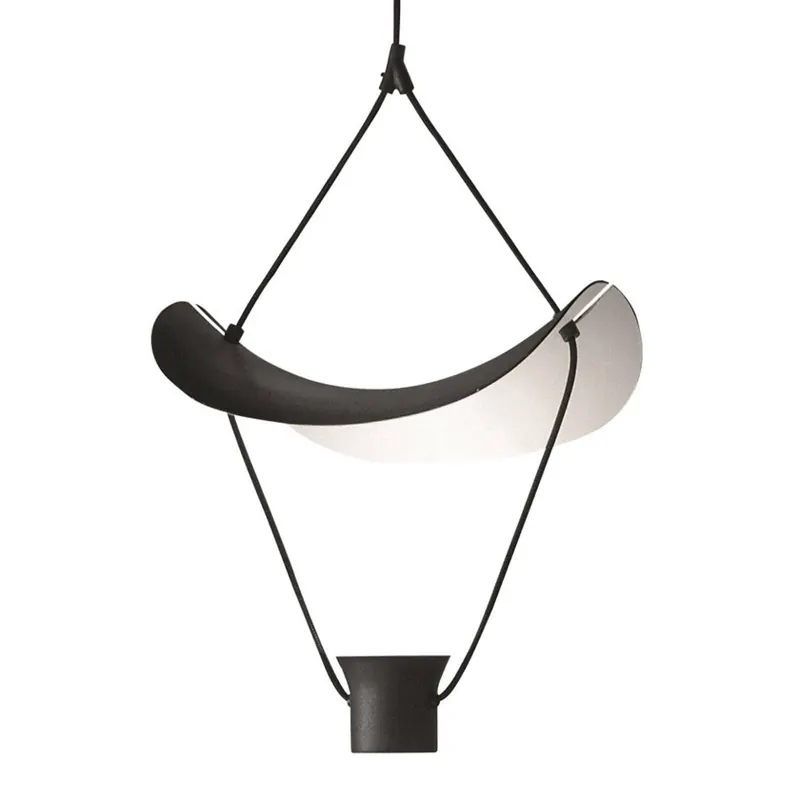 Lampa wisząca LED Vollee S1 P, 44cm, down, czarna