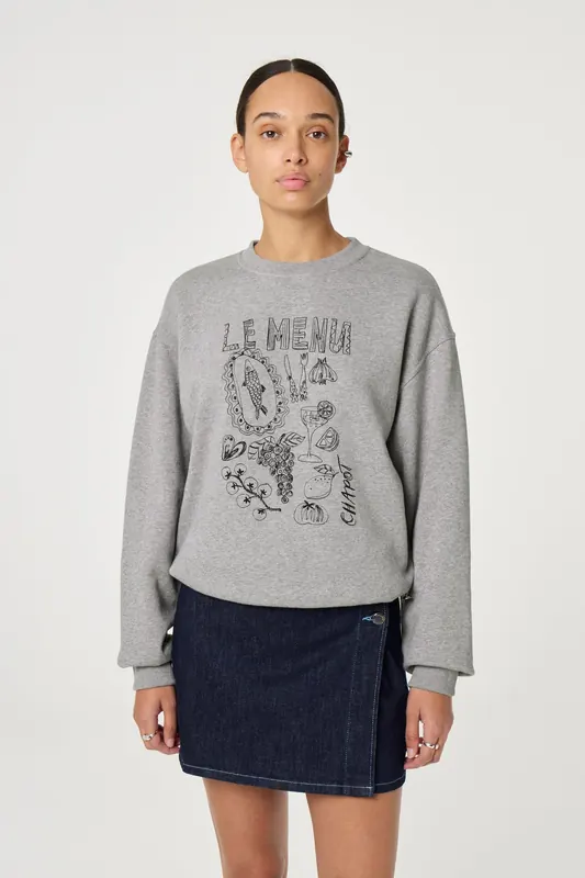 Fabienne Chapot Terry Chateau Sweater Grey Melange Maat: M | Sweaters Outlet | Dames | Grijs