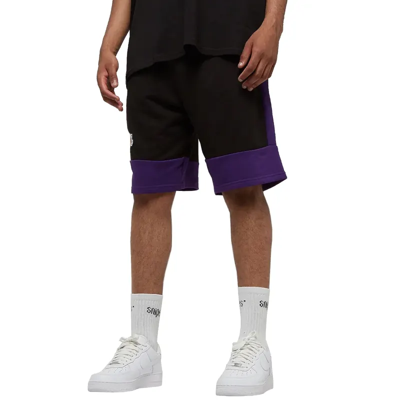 New Era NBA Colour Block Short Lakers 60416375, Męskie, Czarne, spodenki, bawełna, rozmiar: XXL