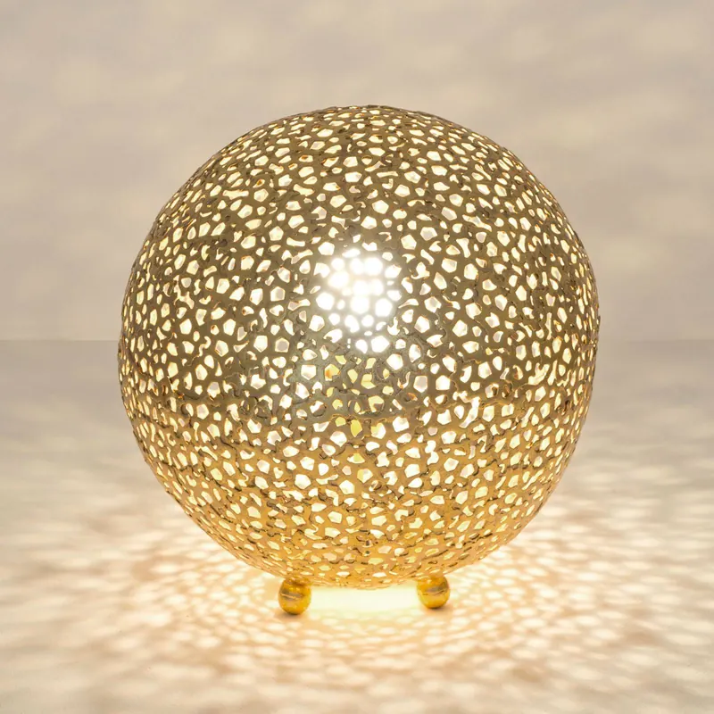 Lampa stołowa Lily Piccolo, Ø 33 cm, złota