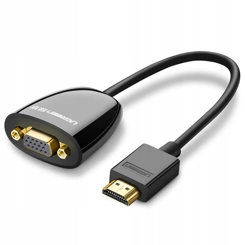 Przejściówka adapter przewód z Hdmi męski do Vga żeński Fhd czarny