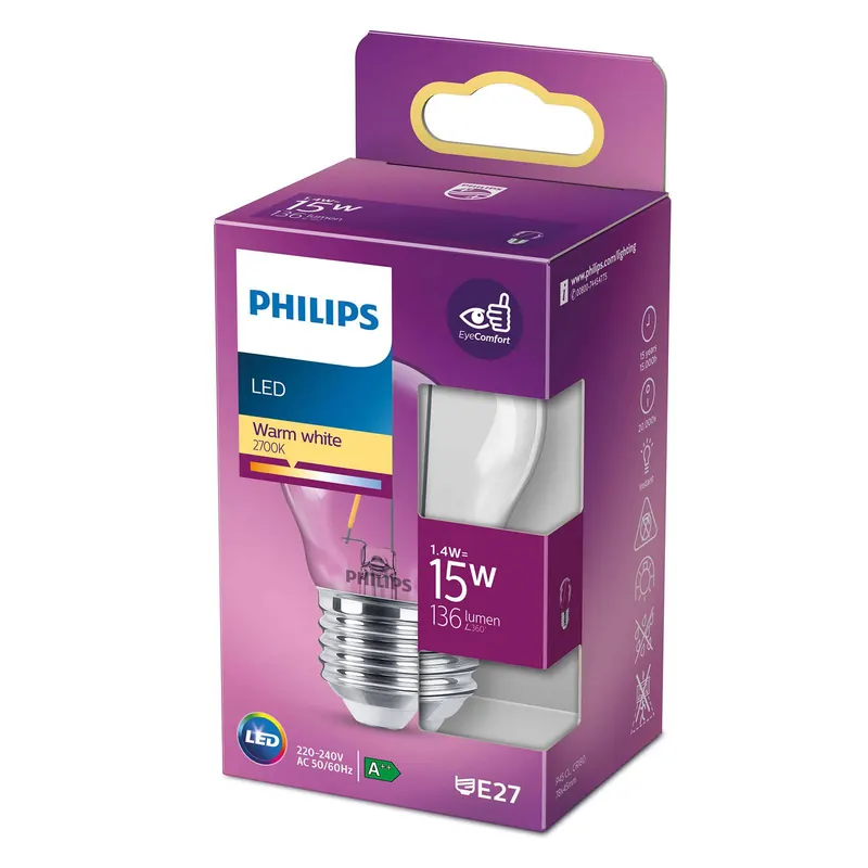 Philips LED Classic żarówka kropla E27 P45 1,4W