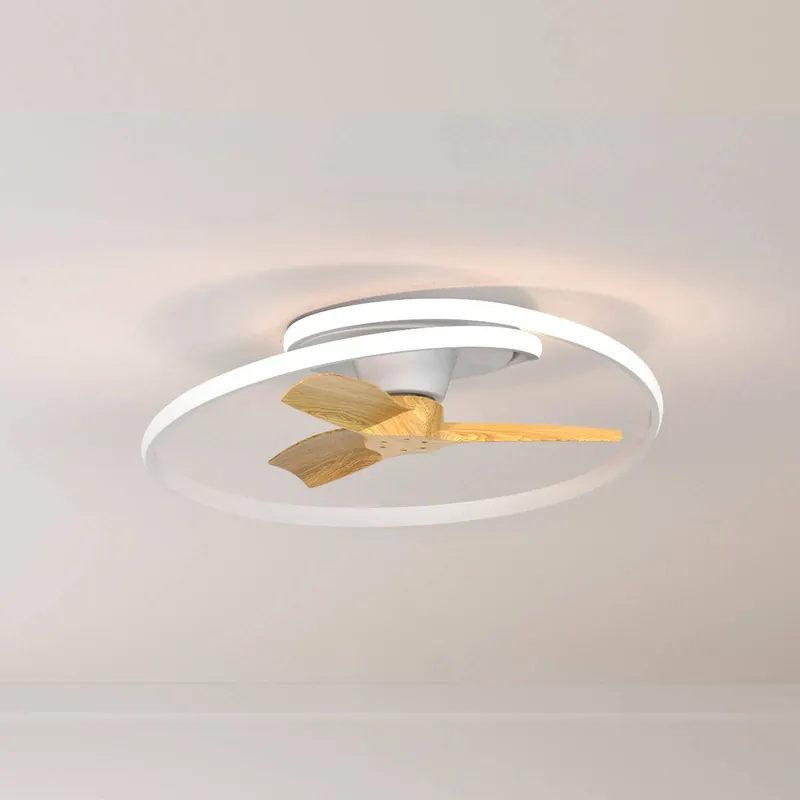 Wentylator sufitowy LED Ocean, biały/drewno, zasilanie prądem stałym, cichy,
