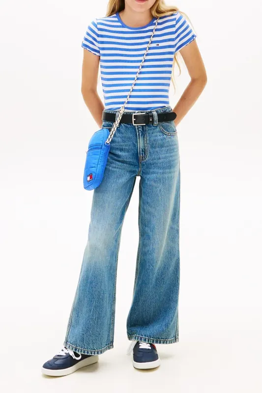 Tommy Hilfiger Girls Mabel Wide Leg Mediumused Maat: 8 | Spijkerbroeken Outlet | kids | Blauw