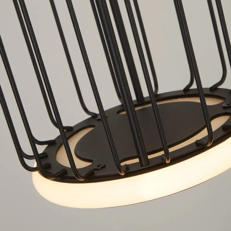 Lampa wisząca LED Cage, 3-punktowa, czarna
