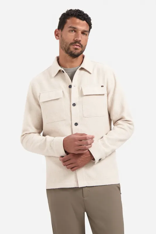 No Excess Overshirt Full Button Stretch Kit Maat: L | Casual Overhemden Outlet | Heren | Beige