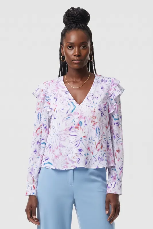 IRO Paris Lavanda Top Light Pink Multico Maat: 44 | Longsleeves Outlet | Dames | Roze
