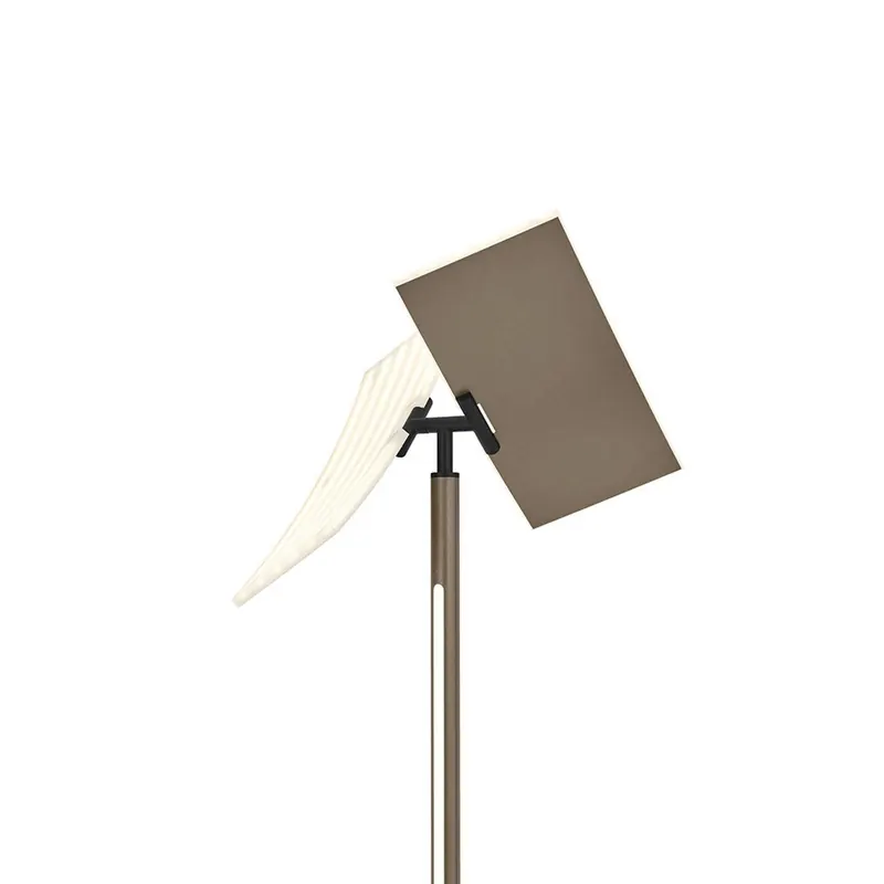 Lampa stojąca LED Twice, anodowana w kolorze brązowym, wysokość 185 cm, metal,