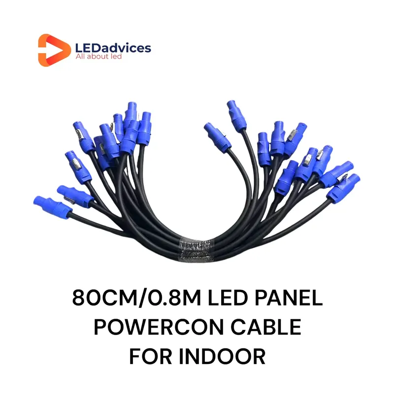 10 szt. Kabli zasilających do ekranów LED 80mm 120mm 110-240V 14AWG Miedziany kabel Powercon Wodoodporny do użytku wewnątrz i na zewnątrz, do wypożyczalnych kabin LED
