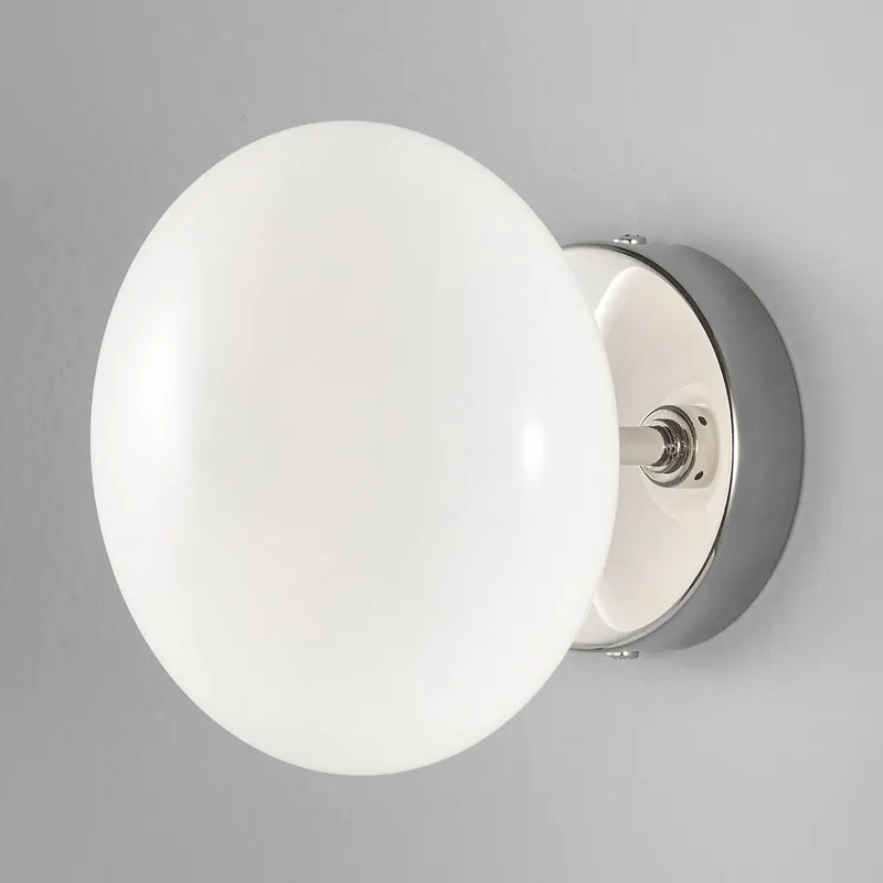 Lampa ścienna Dolce, chrom/biały klosz