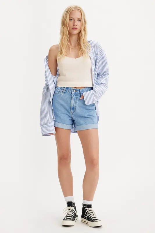Levi's 80's Mom Shorts Med Indigo Maat: W25 | Korte Broeken Outlet | Dames | Blauw