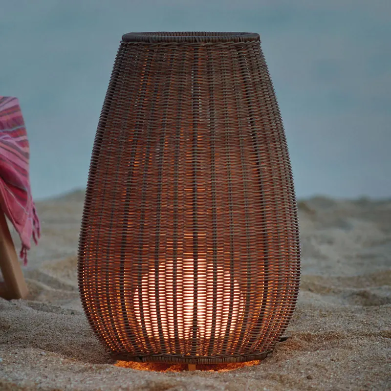 Bover Amphora 01 lampa tarasowa, rattan brązowy