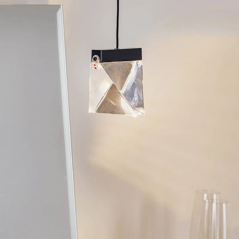 Fabbian Tripla lampa wisząca LED kryształ antracyt