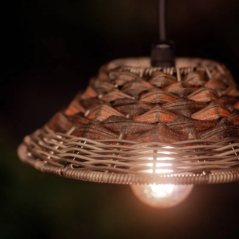 Lampa żyrandol PR Home Lise, rattan, brązowy, Ø 27 cm