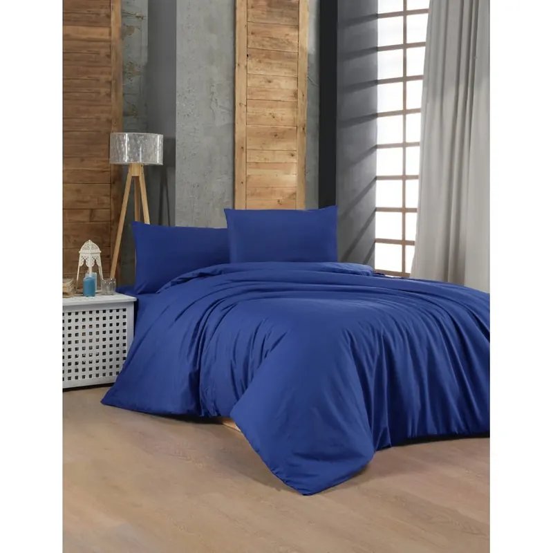 Ciemnoniebieska bawełniana pościel dwuosobowa 200x200 cm – Mijolnir