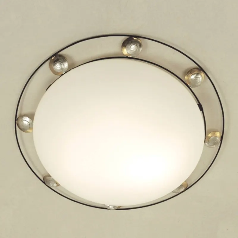 Lampa sufitowa Fraterna, szkło, metal, Ø 52 cm