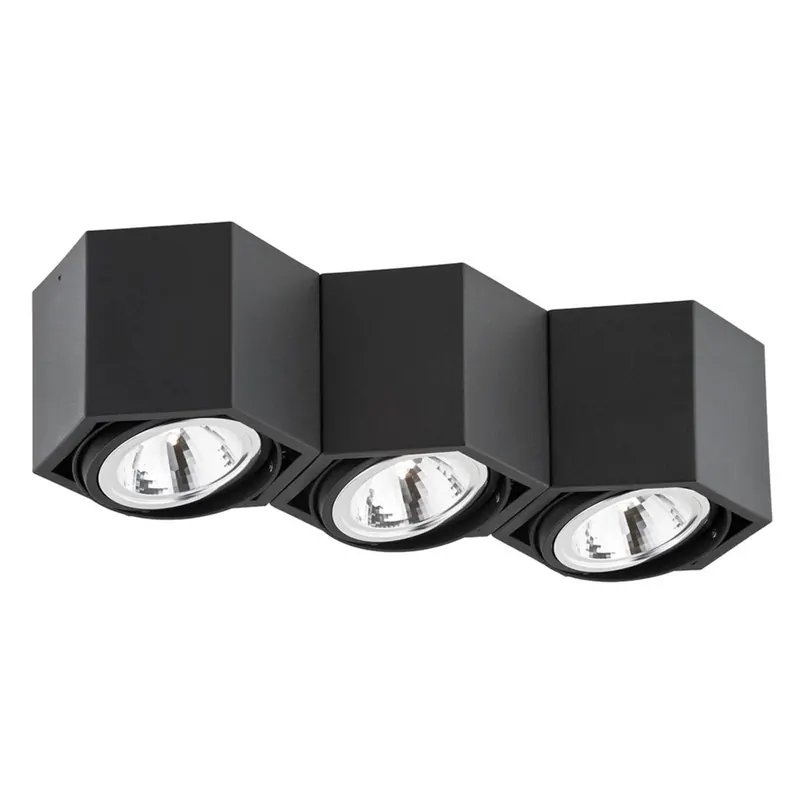 Lampa sufitowa Elvas obrotowa 3-punktowa czarna