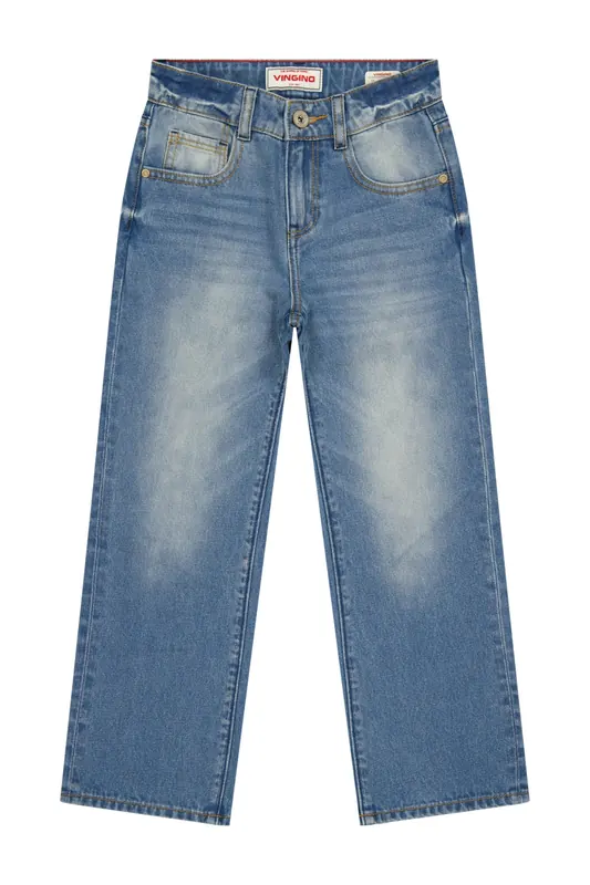 Vingino Boys Giovanni Jeans Mid Blue Wash Maat: 8 | Spijkerbroeken Outlet | Unisex | Blauw
