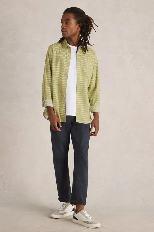 White Stuff Mini Flower Printed Shirt Green Print Maat: XL | Casual Overhemden Outlet | Heren | Groen