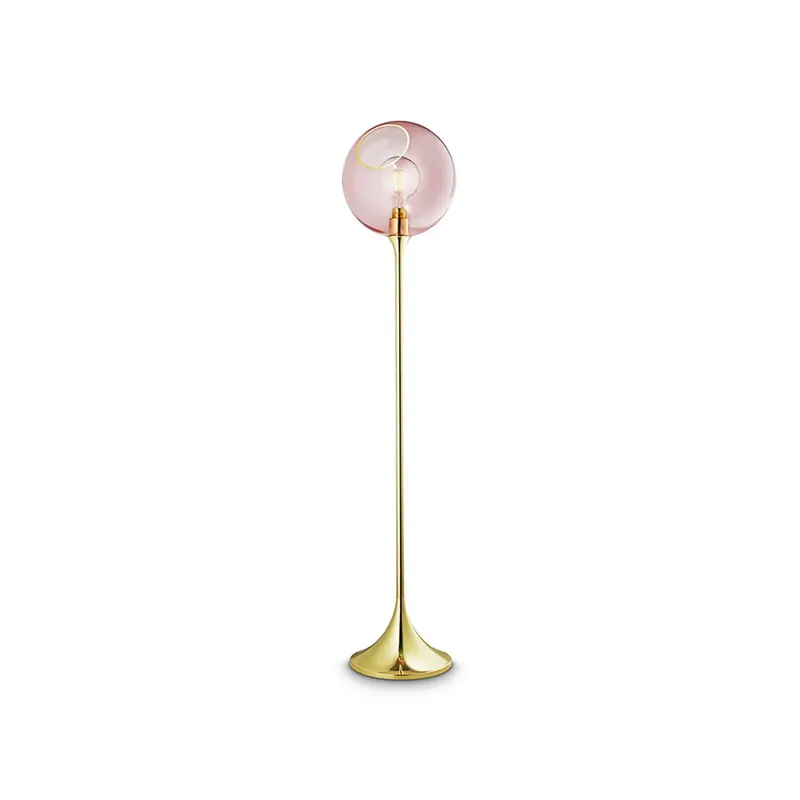 Lampa stojąca Ballroom, różowa, szklana, ręcznie dmuchana, ściemniana