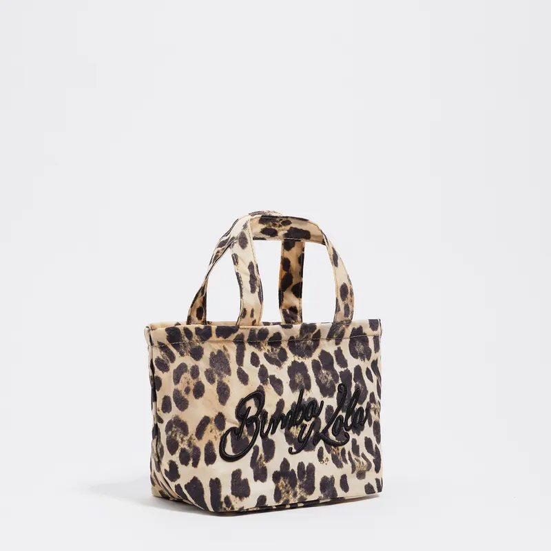 Torebka mini nylon Leopard naturalna