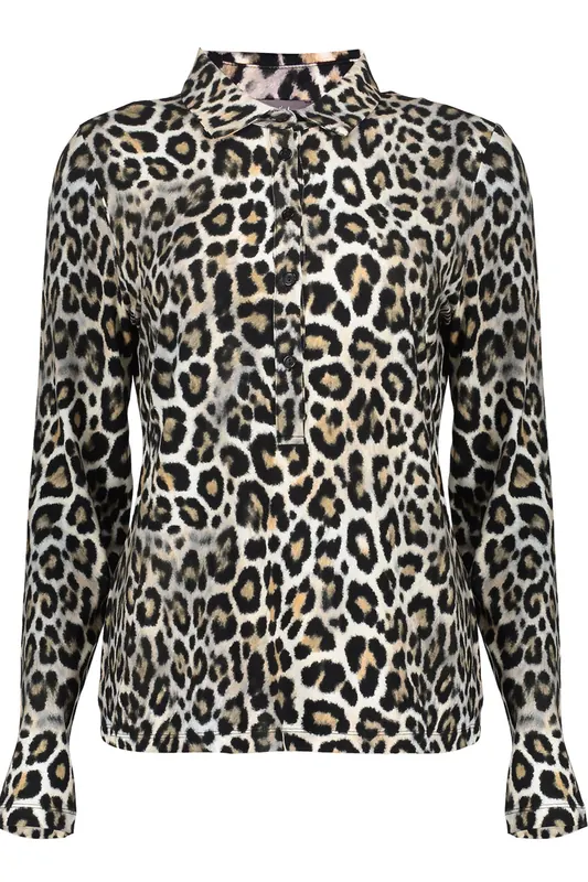 Geisha Blouse Aop Jersey Black/sand Maat: XL | Blouses Outlet | Dames | Zwart