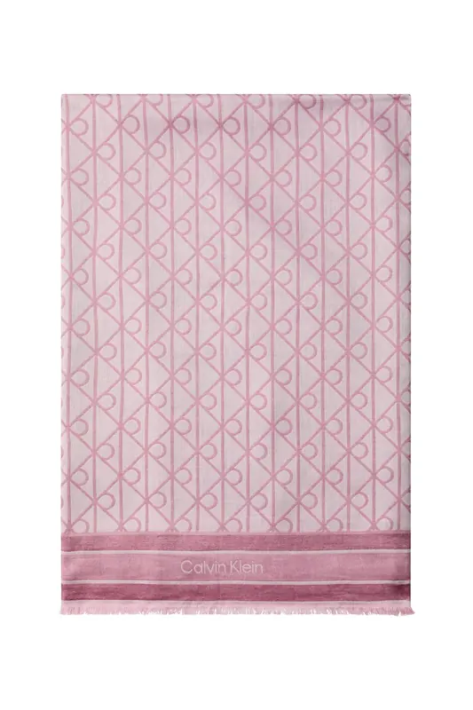 Calvin Klein Emblem Aop Jacquard Scarf Cradle Pink Maat: OS | Sjaals Outlet | Dames | Roze