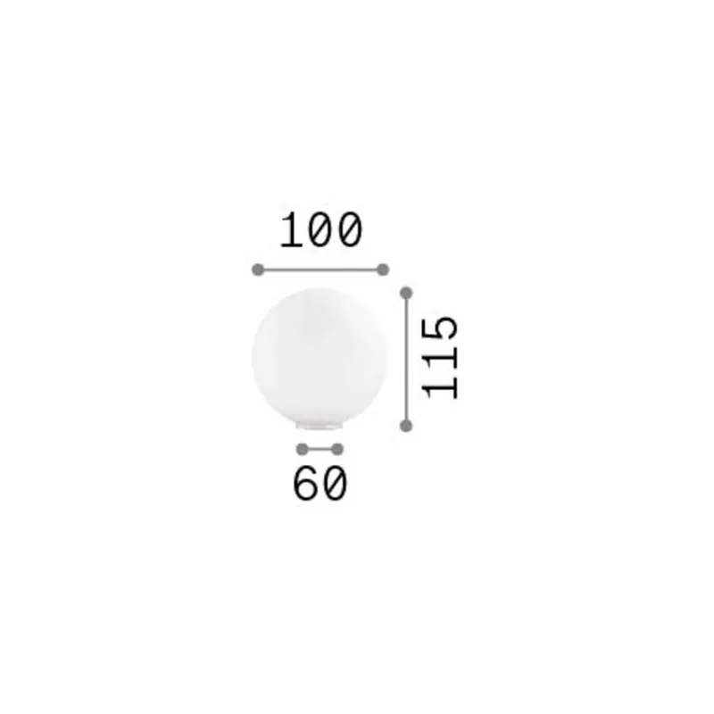 Ideal Lux Mapa lampa stołowa, Ø 10 cm, szkło opalowe, biały, kula ziemska