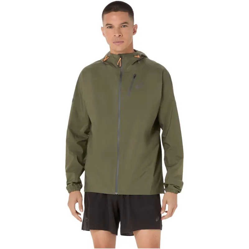 Asics FujiTrail Elite Waterproof Jacket 2011D265-301, Męskie, Zielone, kurtki przeciwdeszczowe, poliester, rozmiar: M