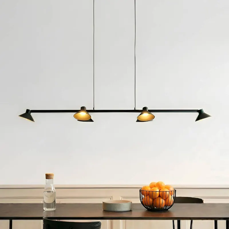 Żyrandol LED Lucande Steve, czarna, 113 cm, 6-punktowa regulacja jasności,