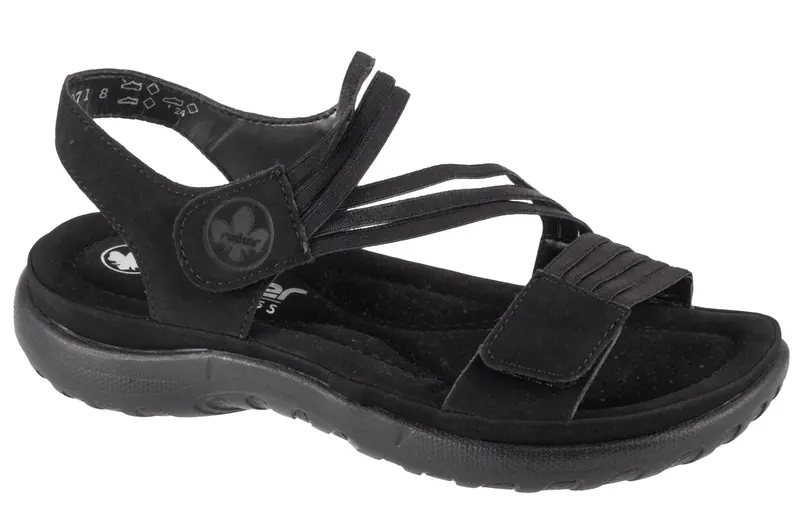 Rieker Sandals 64870-02, Damskie, Czarne, sandały, skóra syntetyczna, rozmiar: 37