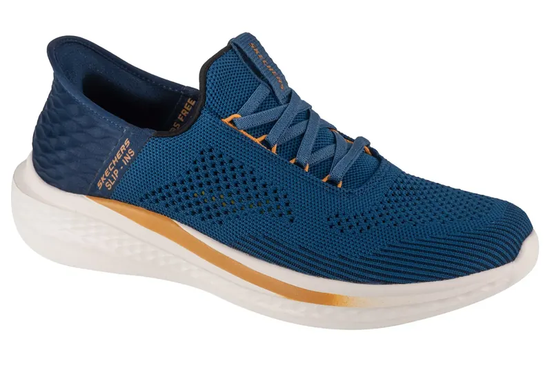 Skechers Slip-Ins: Slade - Quinto 210810-BLU, Męskie, Niebieskie, buty sneakers, tkanina, rozmiar: 41