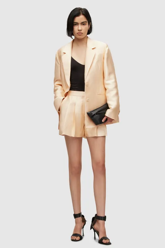 AllSaints London Shimmer Short Gold Maat: 14 | Korte Broeken Outlet | Dames | Goud