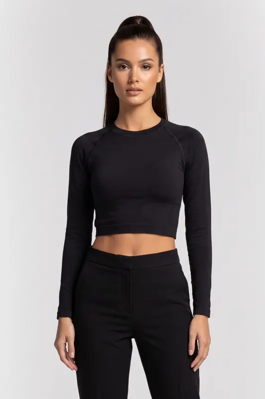 ARKET Roxy Seamless Ls Black Maat: M | Longsleeves Outlet | Dames | Zwart