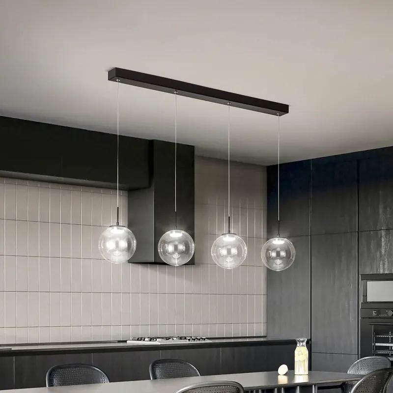 Lampa wisząca LED Ariel, 4-punktowa, podłużna, ściemniacz stopniowy