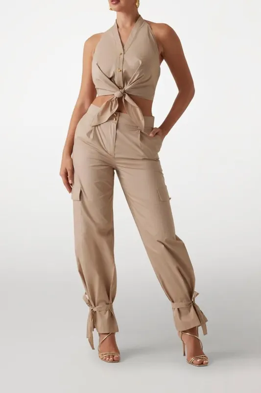 GUESS Marciano By  Pat Cargo Pant Natural Almond Maat: 44/L30 | Cargobroeken Outlet | Dames | Beige