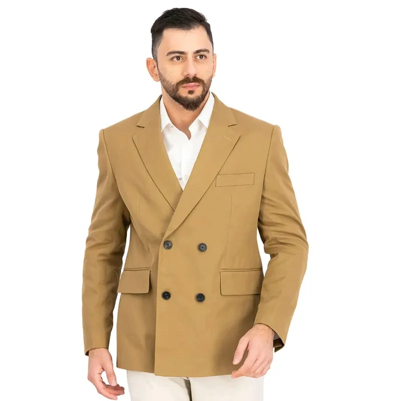 Marynarka męska Lacoste brązowa z lnem biznesowa r. 50