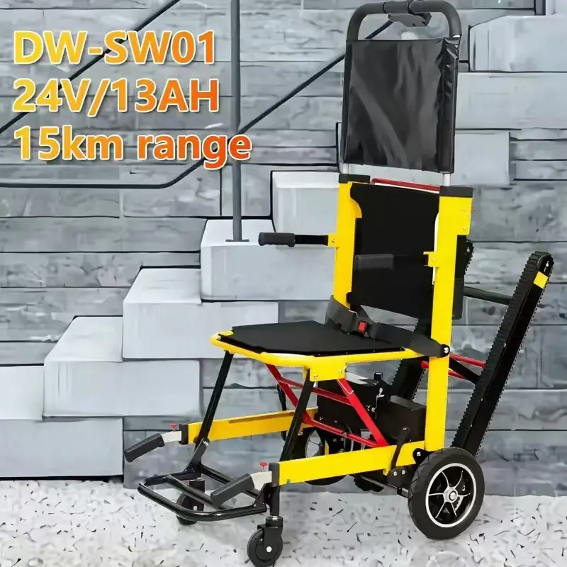 Elektryczny wózek inwalidzki, popularny elektryczny wózek inwalidzki schodoklatka, wózek inwalidzki typu crawler dla seniorów, rollator do wchodzenia i wychodzenia po schodach.
