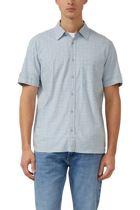 s.Oliver  Shirts Blue Maat: XXL | Casual Overhemden Outlet | Heren | Blauw
