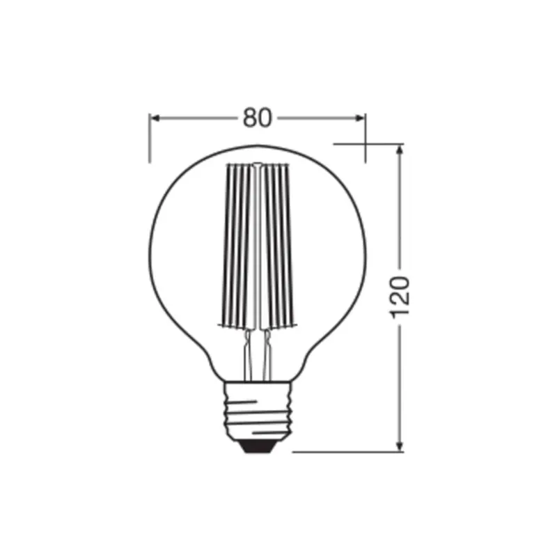 OSRAM LED Vintage 1906, G80, E27, 11 W, szary, 1800 K, ściemniana.