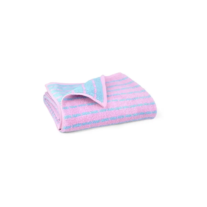 Niebieski/różowy ręcznik kąpielowy z mieszanki bambusa frotte 70x140 cm Nuance – JUNA